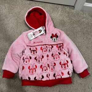 NWT Disney Minnie Mouse Plush Hoodie